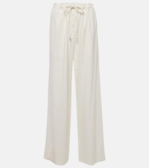 Linen-blend wide-leg pants
