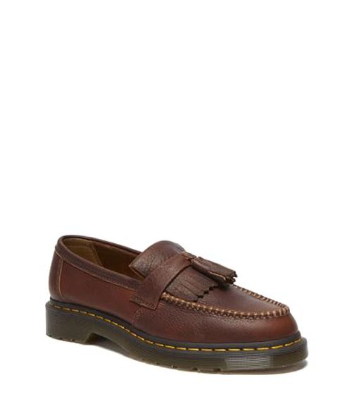 Dr. Martens Unisex Adrian Yellow Stitch Leather Loafers
