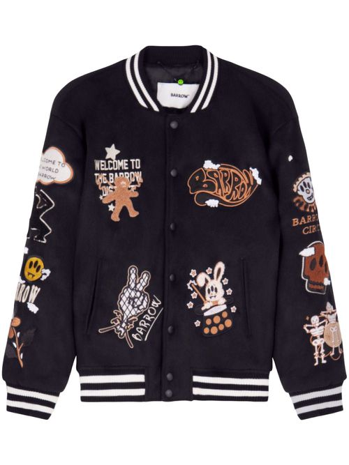 Patch bomber jacket - Black