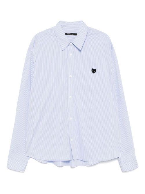 ZZERO BY SONGZIO curved-cut cropped shirt - Blue