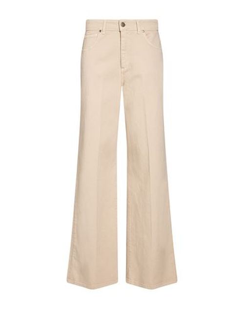 Woman Jeans Beige Size 8 Cotton, Elastane