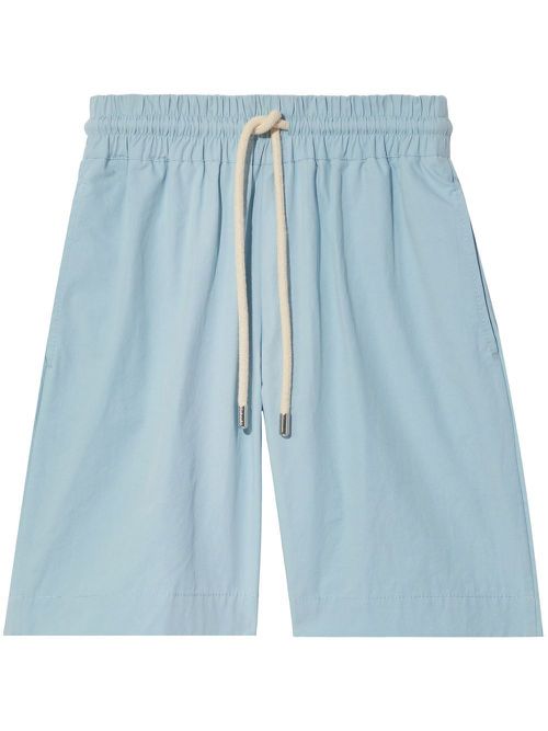 Drawstring knee-length shorts - Blue