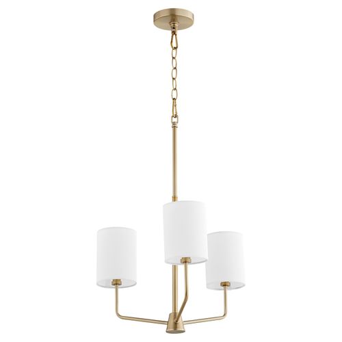 Aged Brass Three Light Chandelier from the Harmony Collection