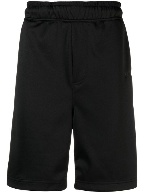 Logo-embroidered track shorts - Black