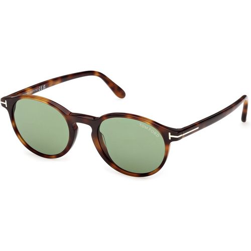 TOM FORD Man TOM FORD FT1331 PRESCOTT-02 53N Sunglasses Acetate Havana Green Round Norma