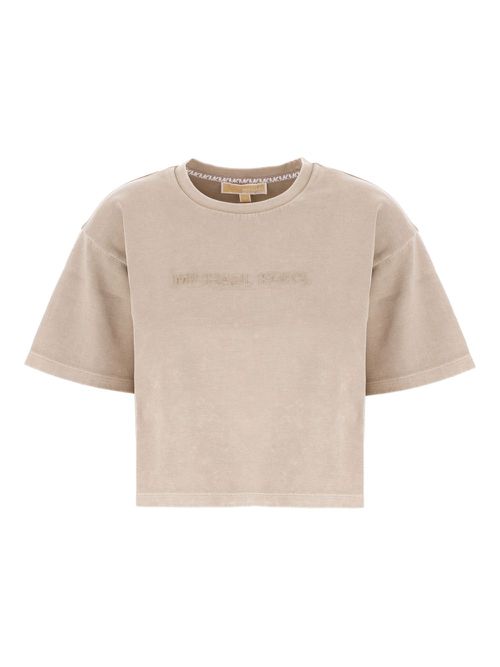 Logo-debossed T-shirt - Neutrals