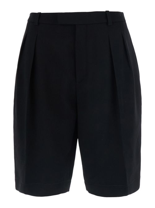 Tailored Wool Bermuda Shorts — Black
