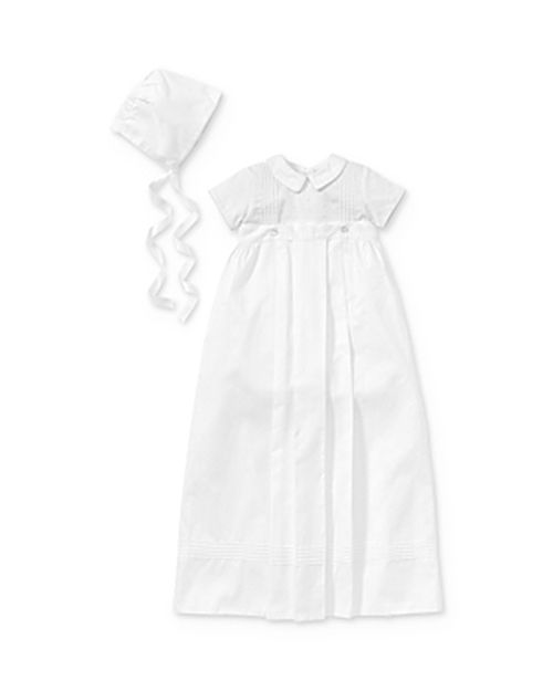 Boys' 3-Piece Christening Gown, Suit & Bonnet Set - Baby