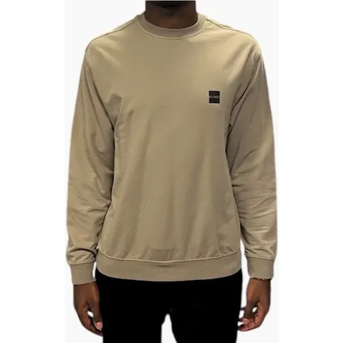 OUTHERE Men's Small Logo Sweatshirt - Brindle Gray - Tan - : LARGE