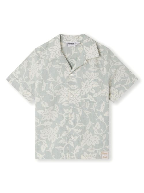 Steve floral-print cotton shirt - Grey