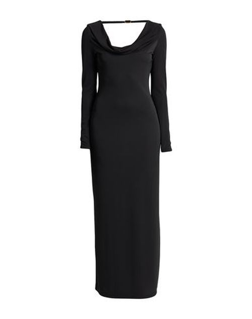 Woman Maxi dress Black Size 10 Polyester, Elastane