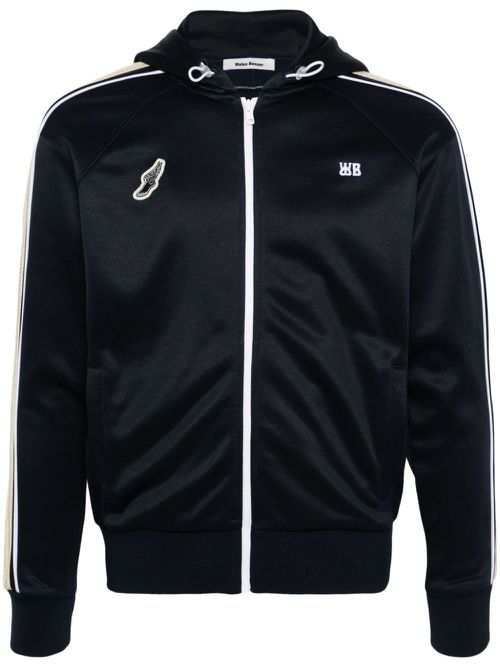 Logo-embroidered zip-up hoodie - Blue