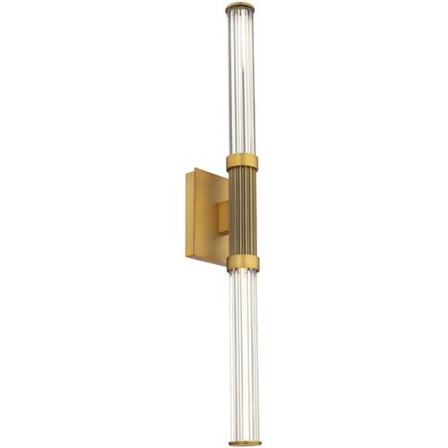 Aged Brass LED Bathroom Vanity Light from the Ribeye Collection