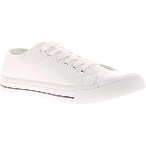 Apache Womens Ladies Fashionable Lace Up Canvas Shoes - White - Size UK 6