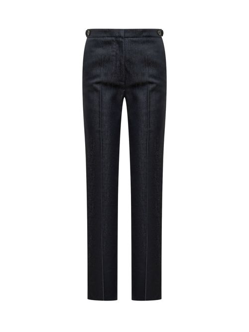 Blue Straight Flat Front Pants