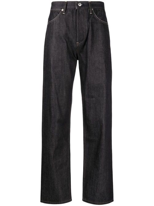 Contrast-stitching cotton jeans - Blue