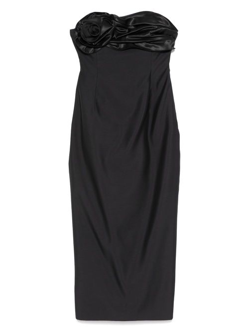 Magda Butrym strapless ruched midi dress - Black