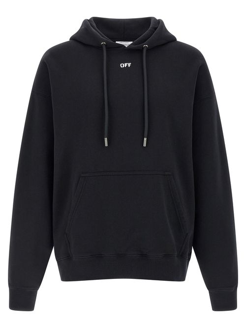 Logo-Print Cotton Hoodie — Black