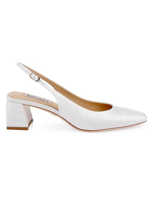 Women's Oaklee 50MM Silk Slingback Pumps - Ivory Silk