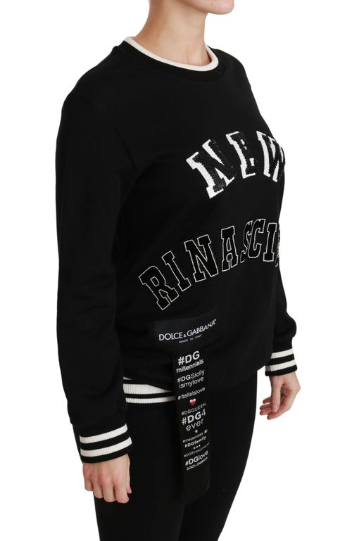 Logo-Embroidered Cotton Sweater — Black