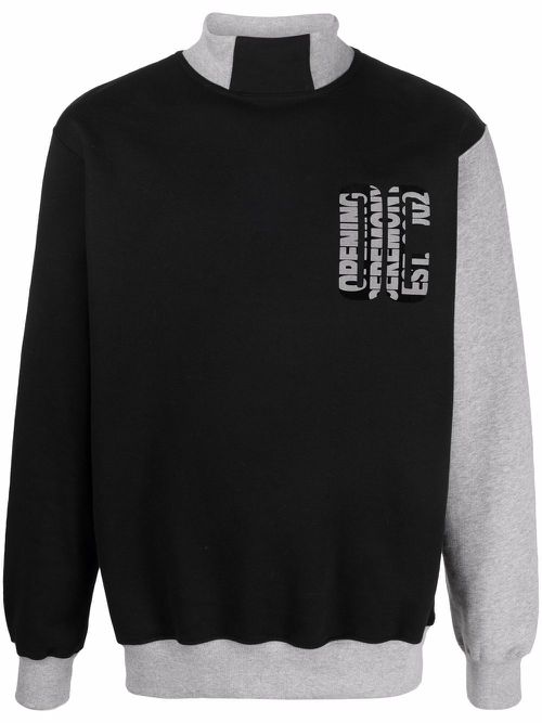 Logo-print colour-block sweatshirt - Black