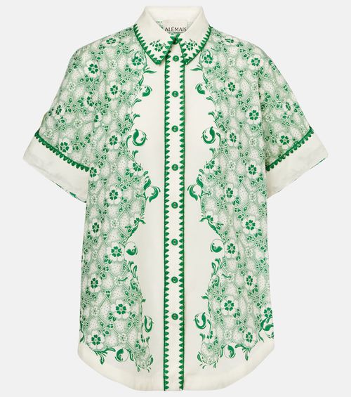 Alémais Olive printed cotton and silk shirt