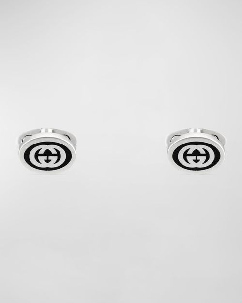 Men's Interlocking G-Logo Sterling Silver Cufflinks