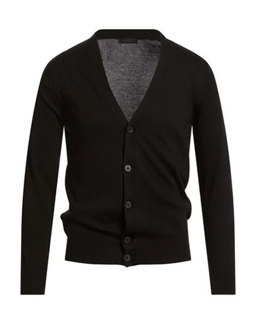 Man Cardigan Black Size S Cotton