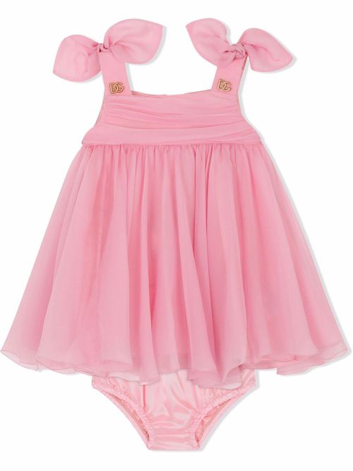 Silk tulle empire line dress - Pink