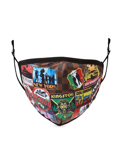 Badge-print face mask - Black