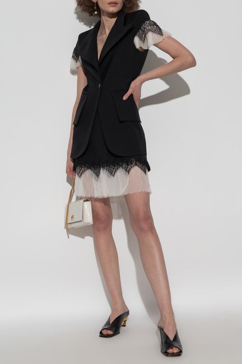 Alexander McQueen Skirt With Lace, Women's, Black