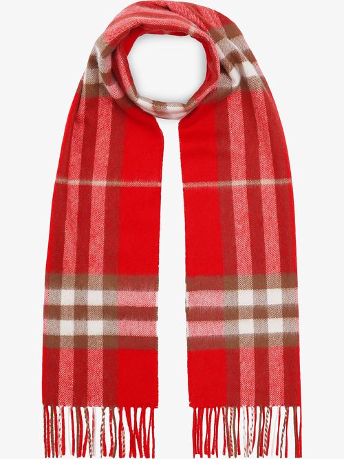 The classic check cashmere scarf - Red