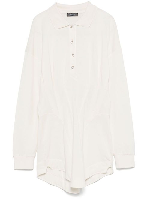 Corseted polo mini dress - White
