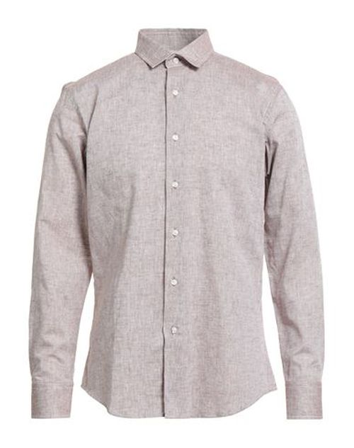 Man Shirt Taupe Size 15 ½ Linen, Cotton