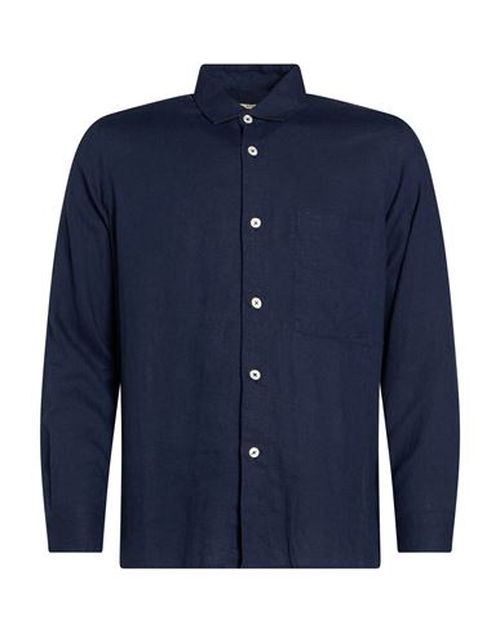 Patrizio Piscaglia Man Shirt Navy Size 16 Cotton, Polyamide, Elastane