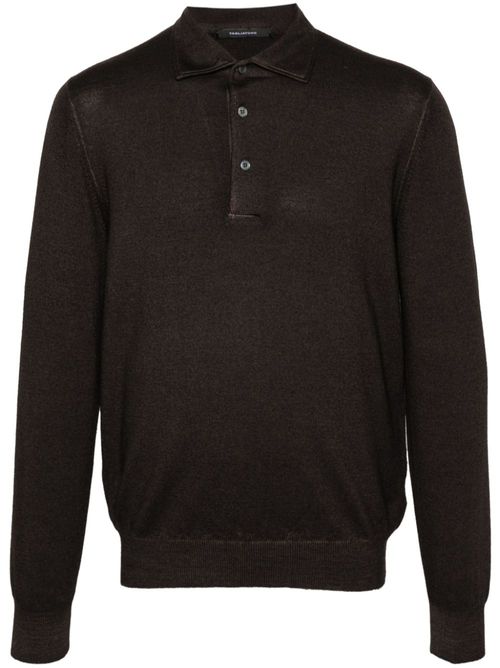 Knitted polo shirt - Brown