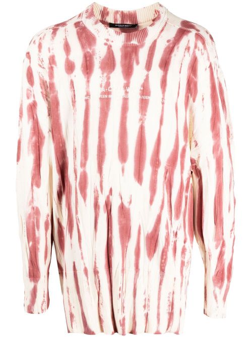 Tie-dye logo-print jumper - Pink