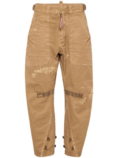 Distressed straight-leg trousers - Brown