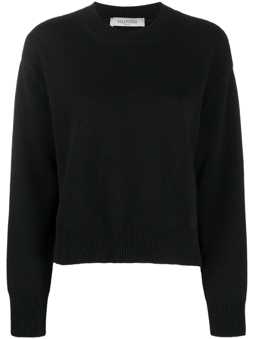 Cashmere Crew-Neck Sweater — Black
