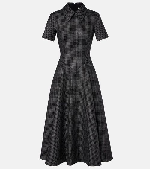 Jody houndstooth wool-blend midi dress