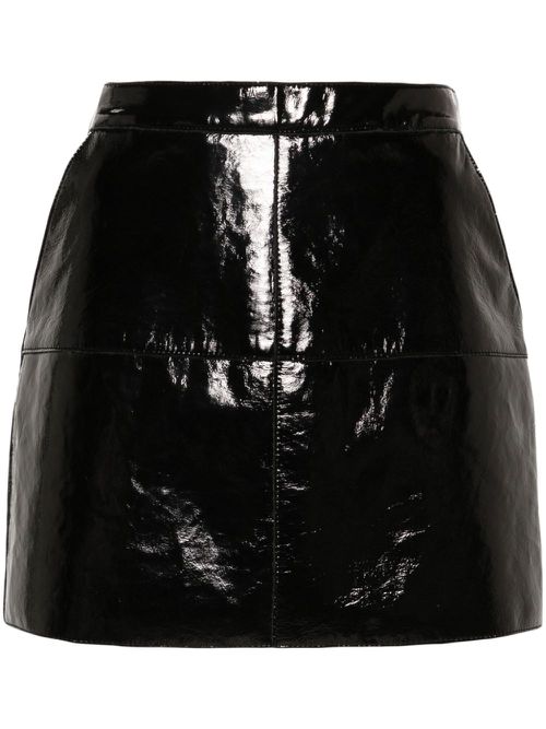 Patent-finish mini skirt - Black