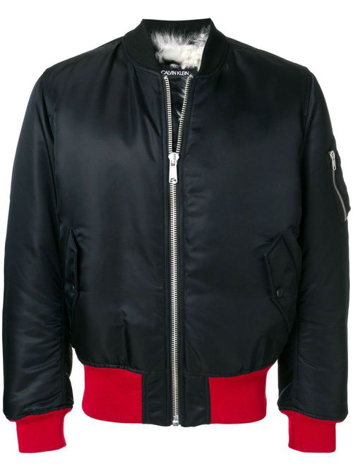Contrast-panel bomber jacket - Black