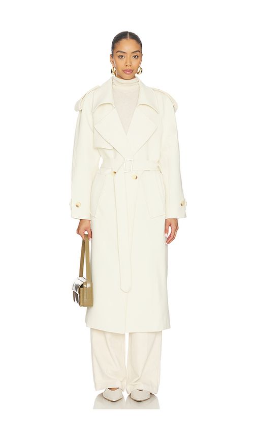 Bubish Dillon Trench Coat in Ivory. M-L. Also in
