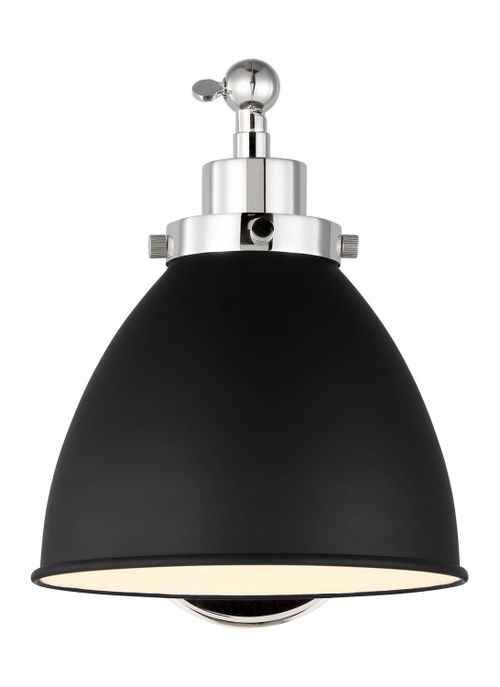 Visual Comfort Studio Wellfleet Wall Sconce in Midnight Black And Polished Nickel by Chapman & Myer