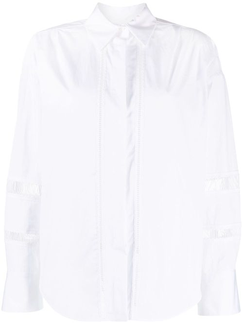 Long-sleeved cotton shirt - White