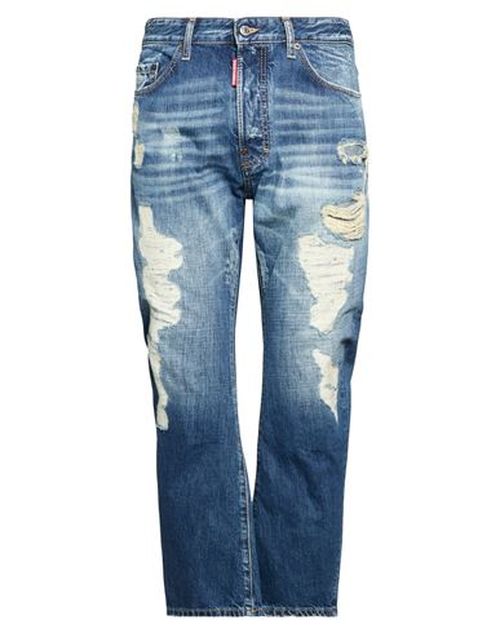 Man Jeans Blue Size 30 Cotton, Cow leather