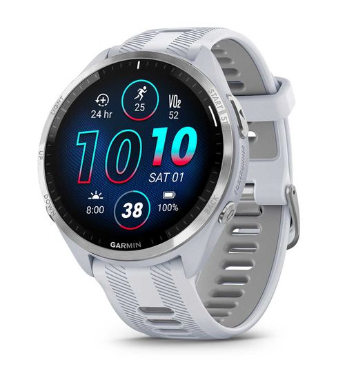 Forerunner 965 Whitestone/Powder Gray Silicone Band Smartwatch, 48mm