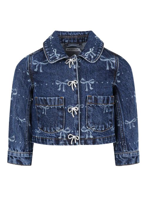 Bow-print jacket - Blue