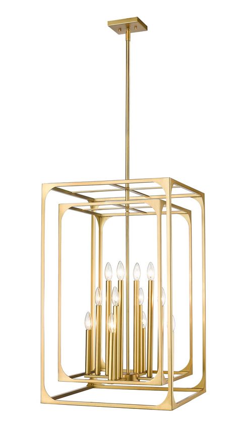 Rubbed Brass Chandelier from the Easton Collection