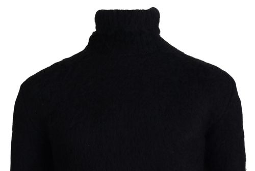 Mohair Turtleneck Sweater — Black